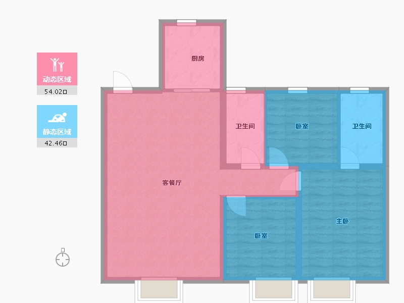 内蒙古自治区-赤峰市-泽信云筑-95.00-户型库-动静分区