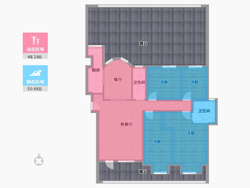 辽宁省-大连市-壹品星海-153.90-户型库-动静分区