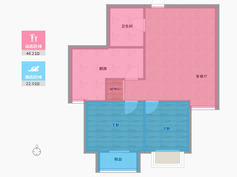 河北省-唐山市-和顺园-61.94-户型库-动静分区