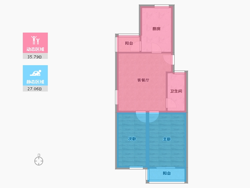 天津-天津市-昆仑北里-55.73-户型库-动静分区