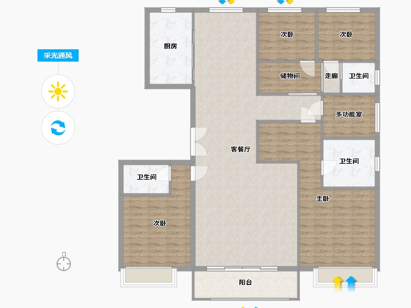 河北省-廊坊市-孔雀城-190.00-户型库-采光通风