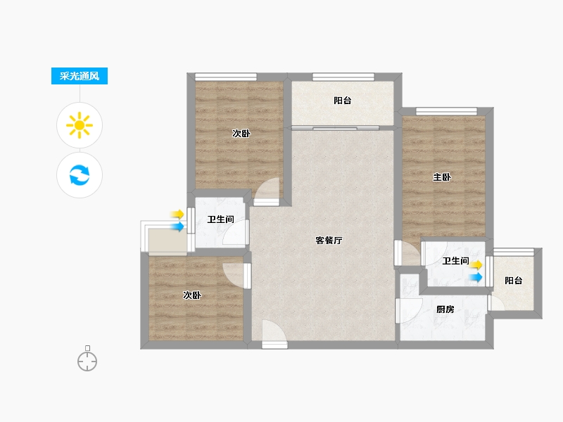 广东省-深圳市-华丰前海湾-72.34-户型库-采光通风