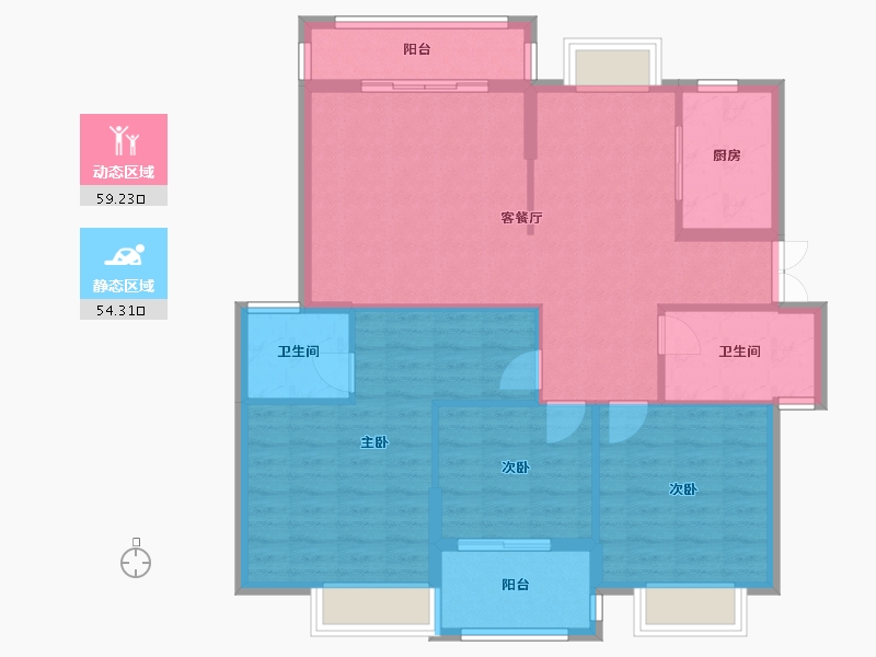 江西省-吉安市-康居外滩-D区-103.20-户型库-动静分区