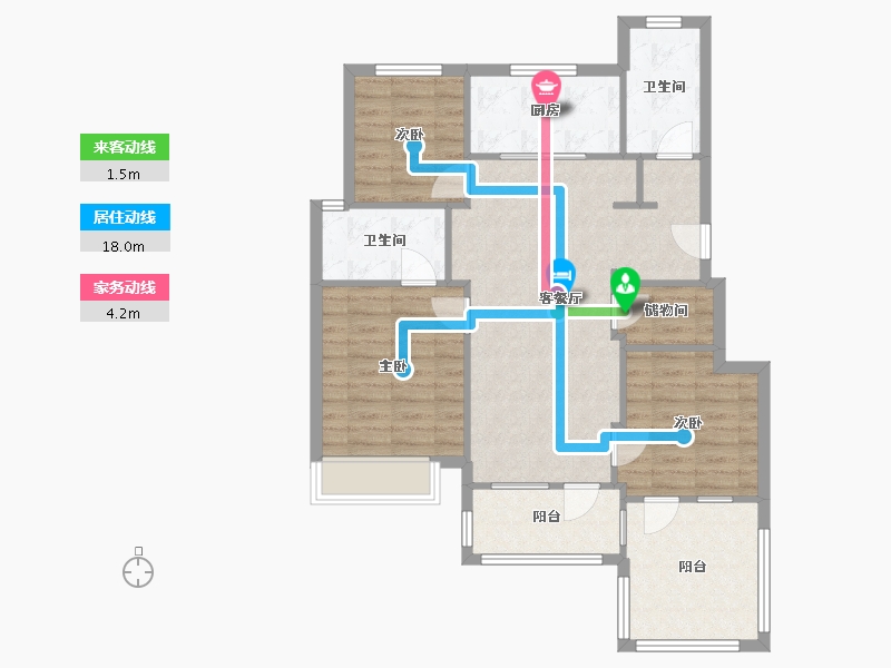 辽宁省-大连市-万科翡翠春晓-79.20-户型库-动静线