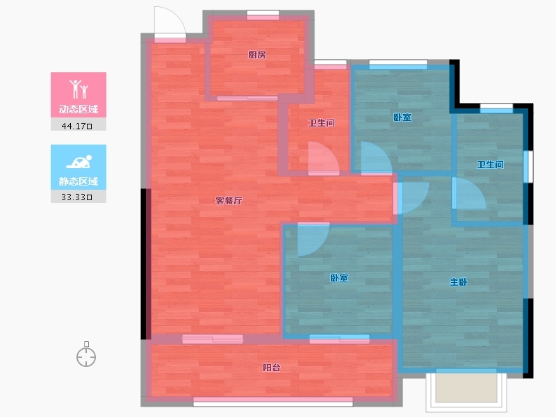 浙江省-绍兴市-荣安观江园-69.03-户型库-动静分区