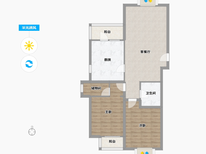 天津-天津市-通达尚城-83.91-户型库-采光通风