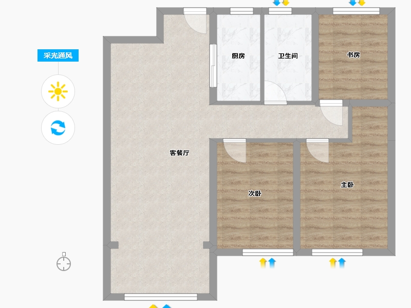 黑龙江省-哈尔滨市-华润静安府-92.00-户型库-采光通风