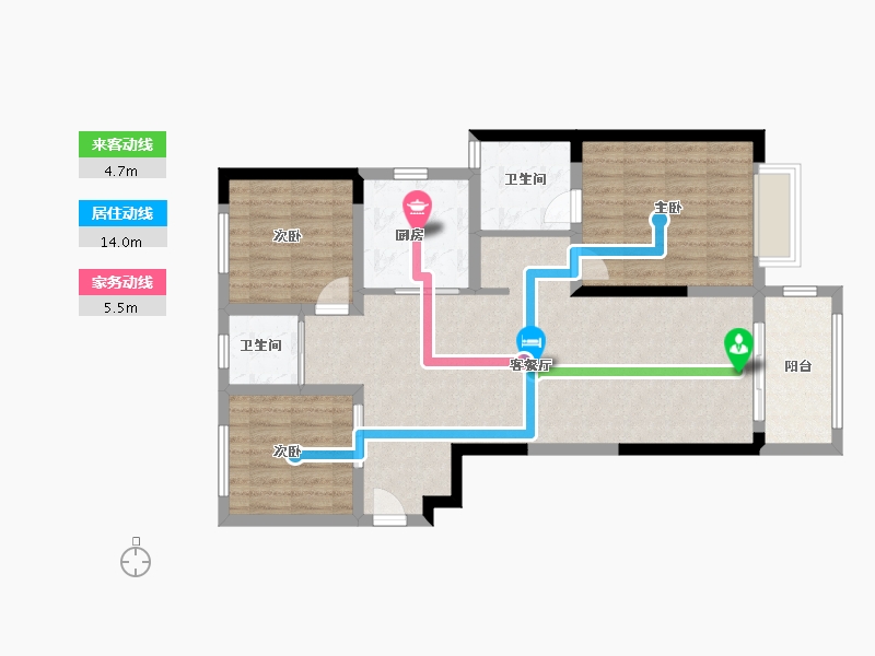 安徽省-阜阳市-吾悦广场-91.33-户型库-动静线