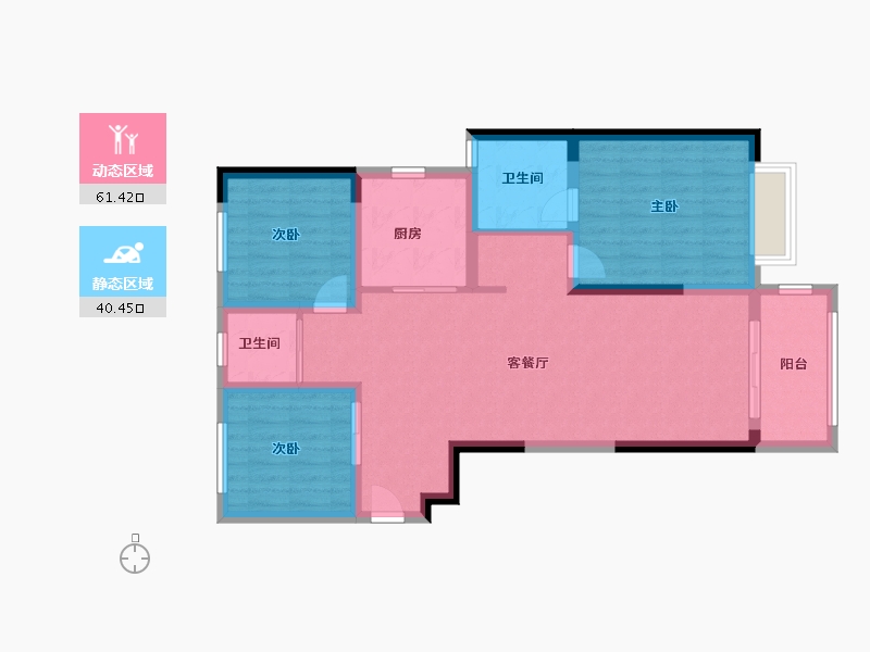 安徽省-阜阳市-吾悦广场-91.33-户型库-动静分区