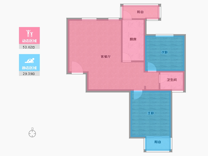 河南省-郑州市-阳光花苑-73.92-户型库-动静分区