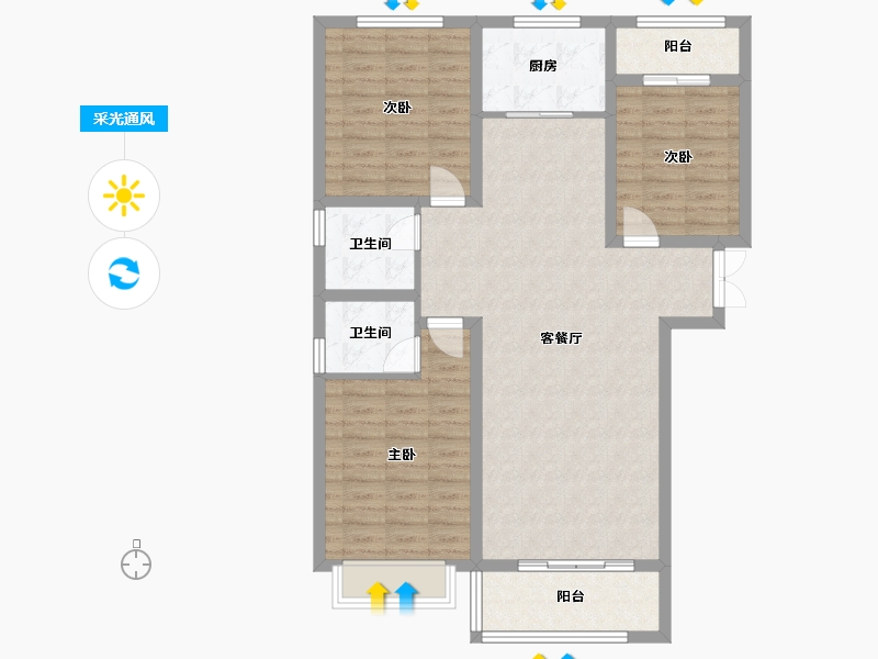 山西省-运城市-金磊凤凰-107.00-户型库-采光通风