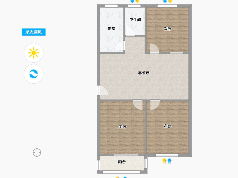 安徽省-合肥市-随园小区-100.00-户型库-采光通风