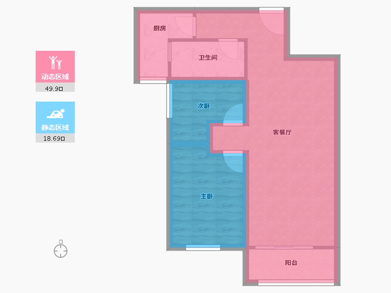 天津-天津市-惠安花园-60.67-户型库-动静分区