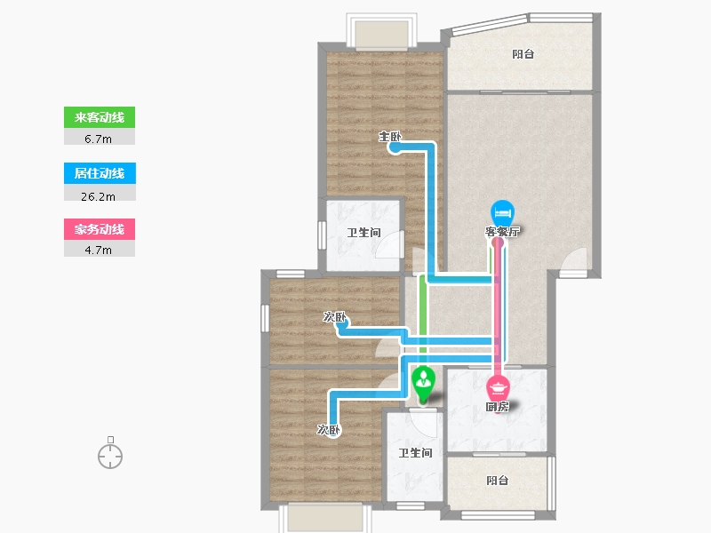 四川省-成都市-锦宏河滨苑-109.62-户型库-动静线