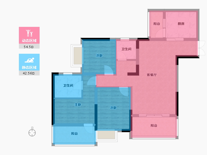 四川省-广安市-紫云台-87.20-户型库-动静分区