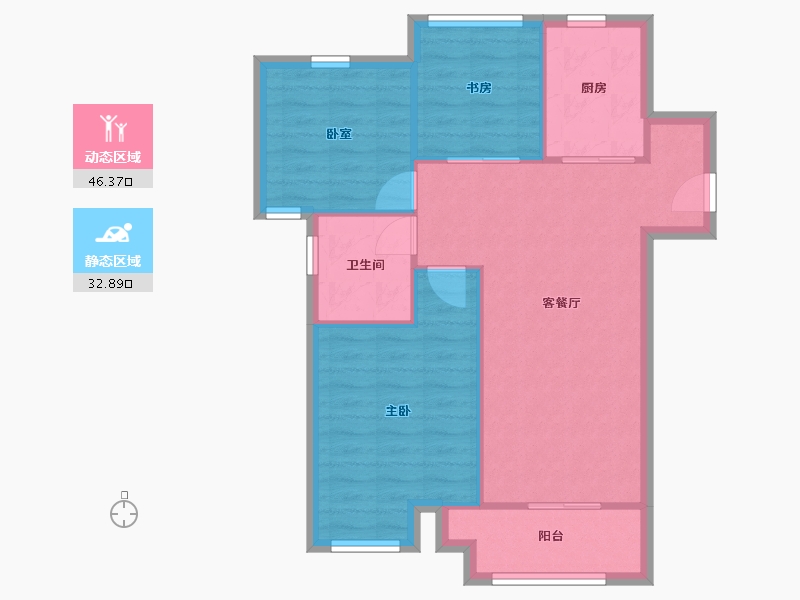 江苏省-苏州市-双湾花园-一期-72.00-户型库-动静分区