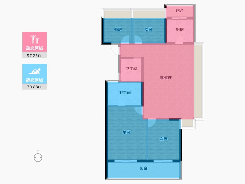 广东省-珠海市-翠湖香山百合苑-115.80-户型库-动静分区