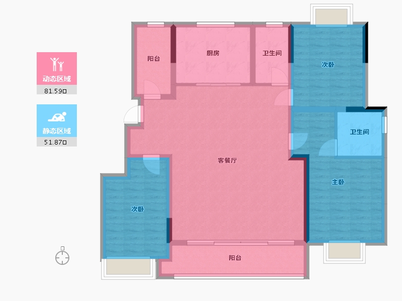 河南省-郑州市-泰成溪水湾-113.60-户型库-动静分区