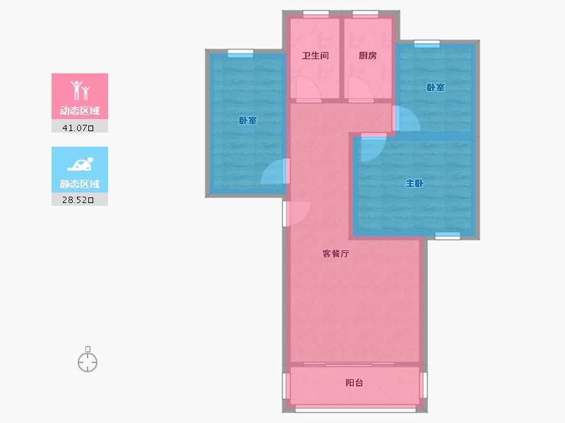 广东省-深圳市-荣超花园-61.26-户型库-动静分区