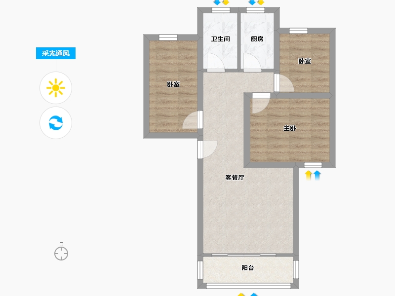 广东省-深圳市-荣超花园-61.26-户型库-采光通风