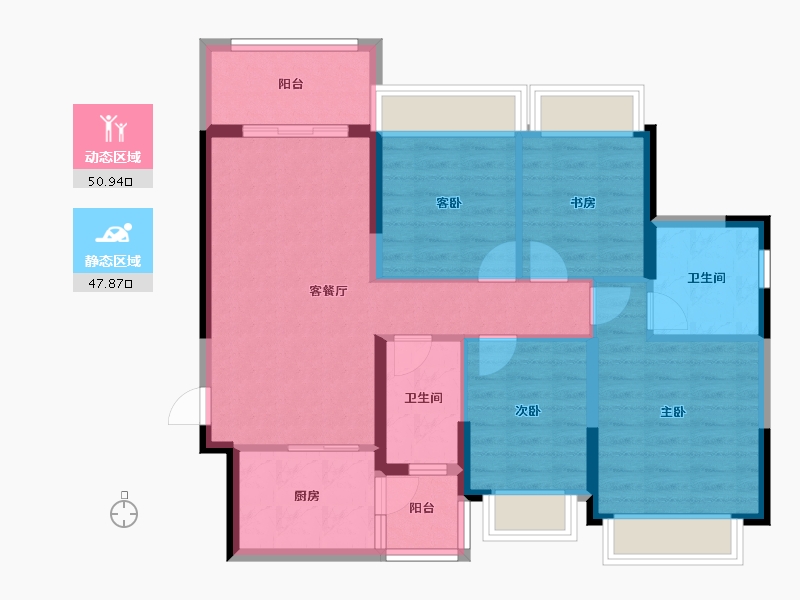 广东省-中山市-恒大御府-88.07-户型库-动静分区