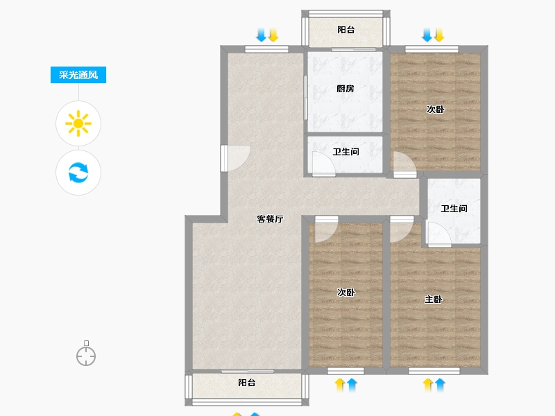 天津-天津市-新世纪城-98.00-户型库-采光通风