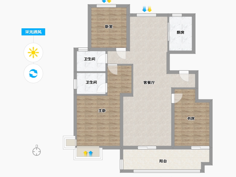 河南省-商丘市-建业新筑&天境-100.00-户型库-采光通风