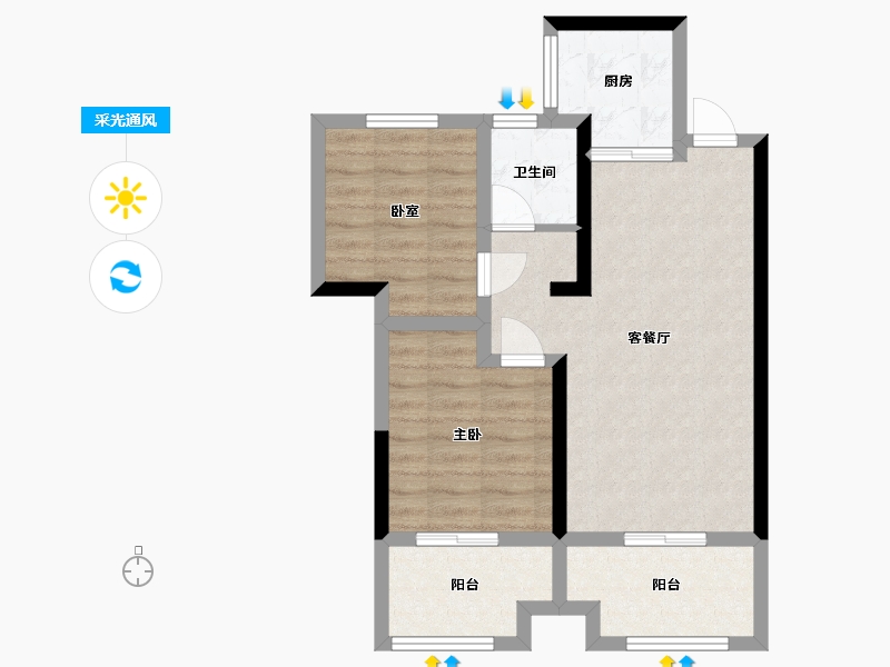 河南省-洛阳市-宜阳君河湾-71.20-户型库-采光通风