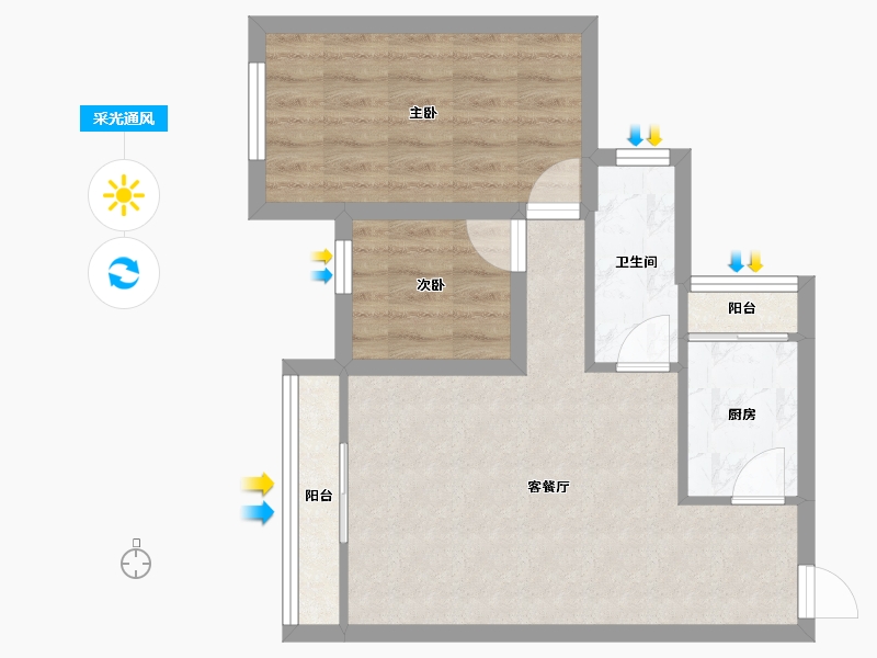 广东省-深圳市-金成时代家园-53.43-户型库-采光通风