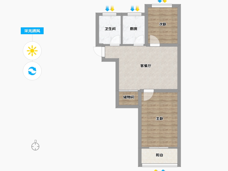 上海-上海市-佳伟景苑-49.54-户型库-采光通风