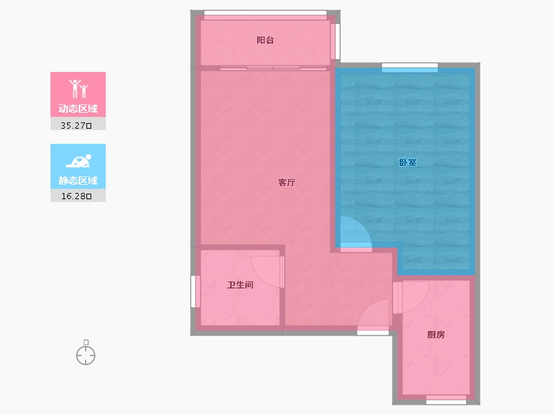 河南省-郑州市-阳光花苑-45.60-户型库-动静分区