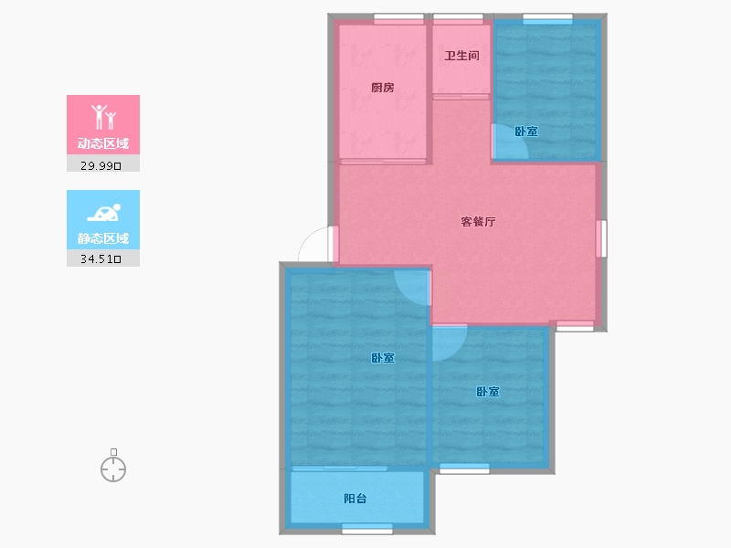 浙江省-宁波市-联丰北区-58.49-户型库-动静分区