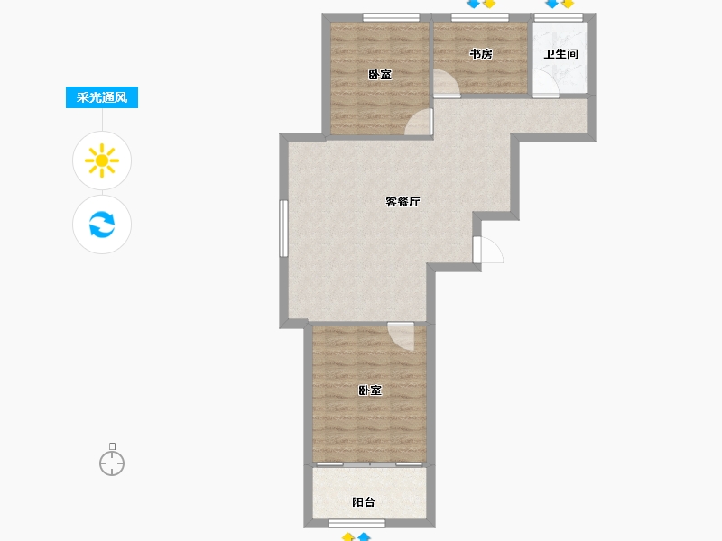 浙江省-宁波市-永佳苑-72.57-户型库-采光通风