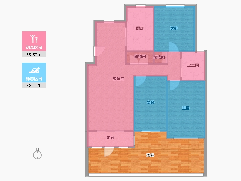 上海-上海市-南江苑-112.13-户型库-动静分区