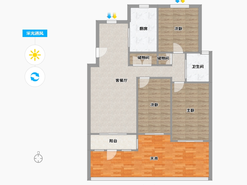 上海-上海市-南江苑-112.13-户型库-采光通风