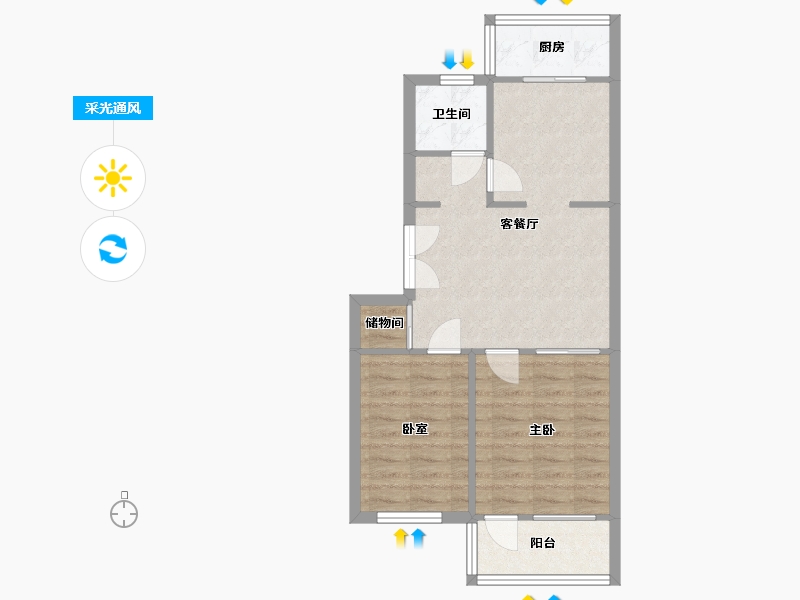 山东省-济南市-南全福老东区-59.71-户型库-采光通风