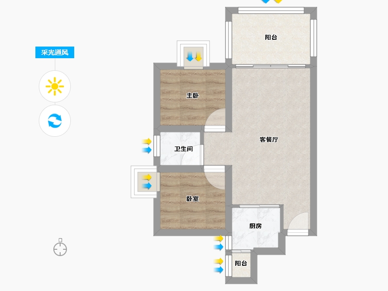 广东省-深圳市-鹏华香域花园-40.27-户型库-采光通风