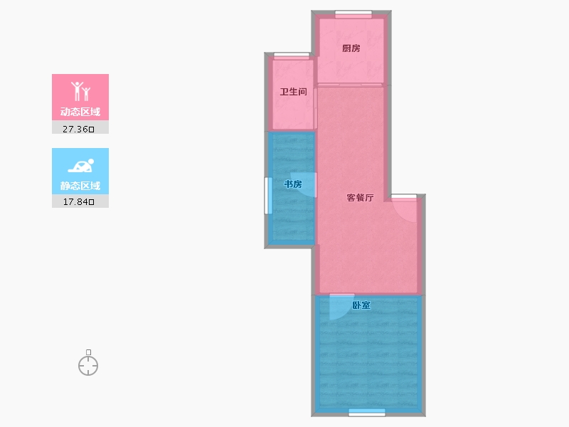 重庆-重庆市-姚江花园（江北区）-40.39-户型库-动静分区