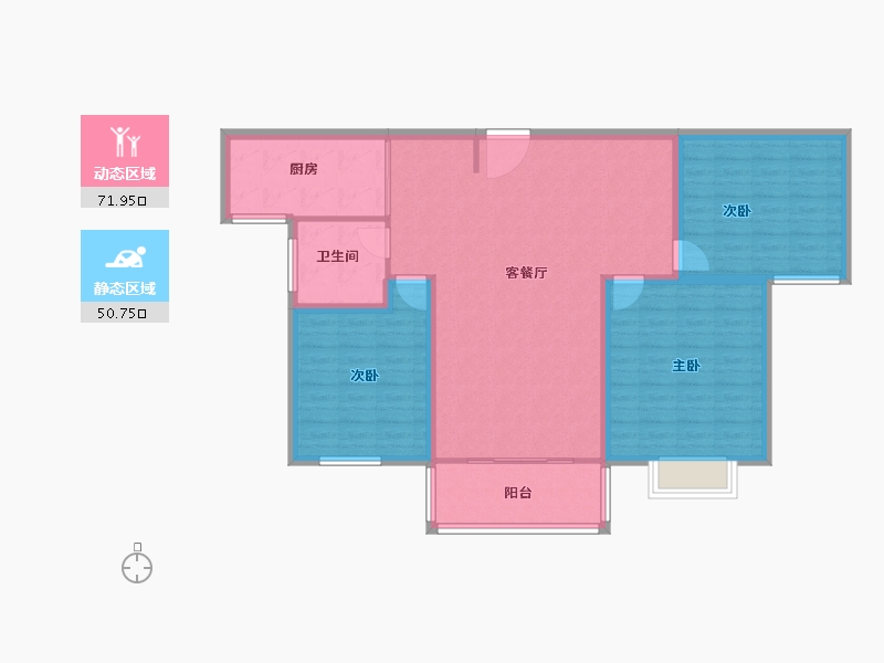 河南省-郑州市-绿洲云顶-111.67-户型库-动静分区