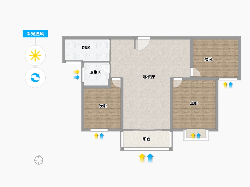 河南省-郑州市-绿洲云顶-111.67-户型库-采光通风