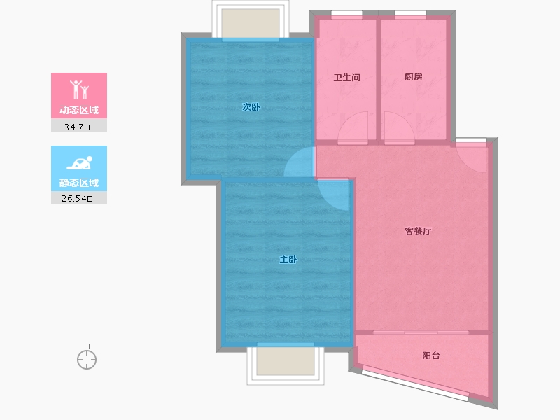 上海-上海市-沧海绿苑-55.54-户型库-动静分区