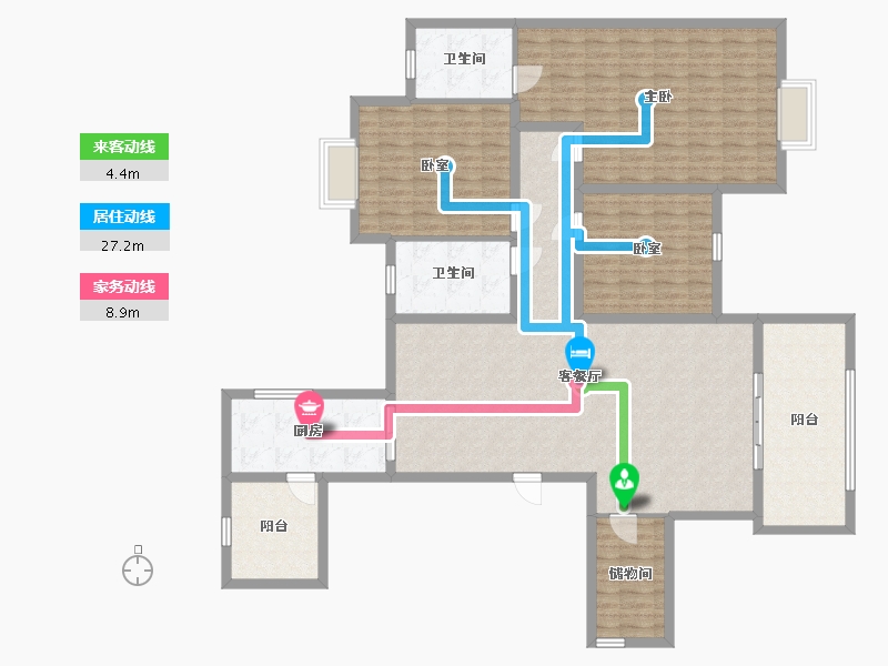 湖南省-株洲市-华晨山水洲城-160.00-户型库-动静线