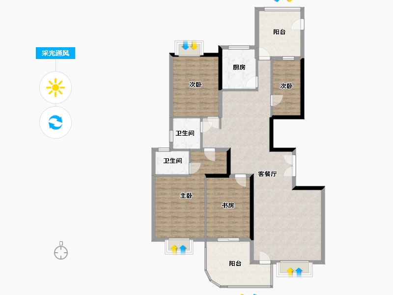 福建省-泉州市-大江盛世-C区-132.79-户型库-采光通风