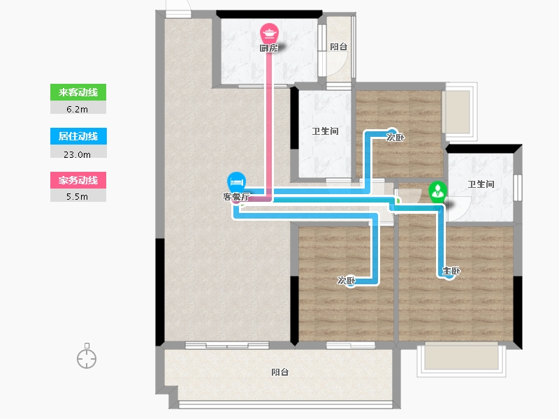 广东省-阳江市-锦峰湖景-92.80-户型库-动静线