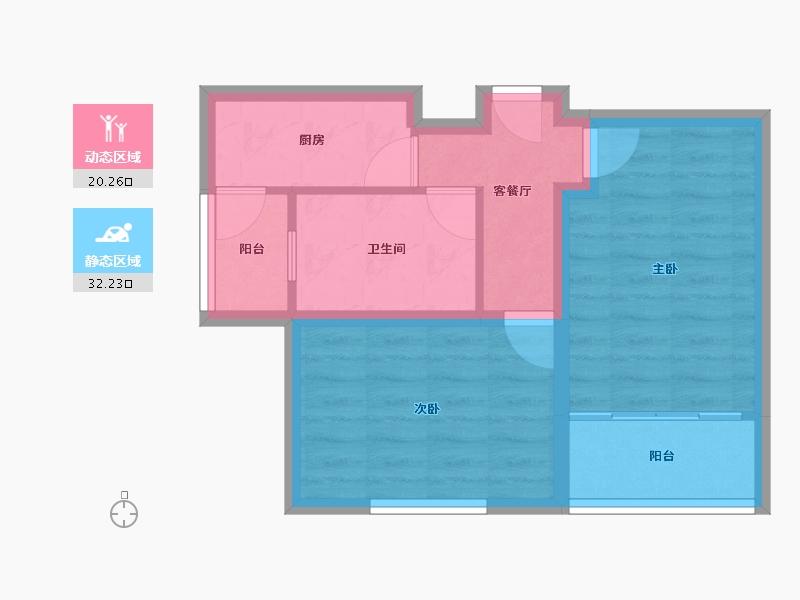 上海-上海市-华泾绿苑-45.99-户型库-动静分区