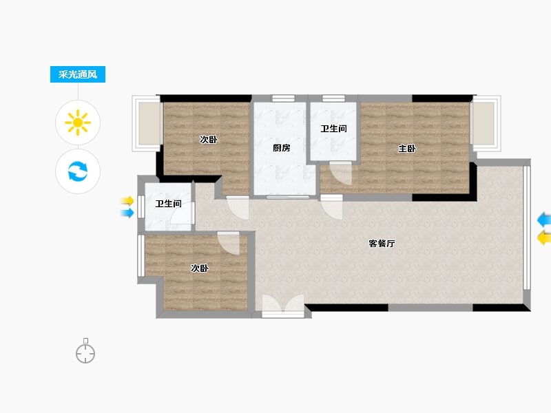 江西省-赣州市-公园首府-84.00-户型库-采光通风