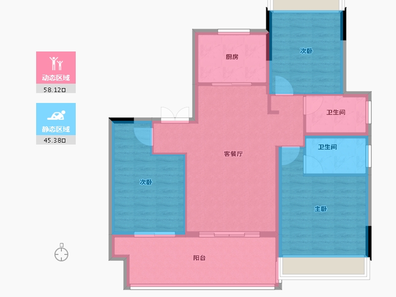 江苏省-镇江市-嘉源首府-93.57-户型库-动静分区