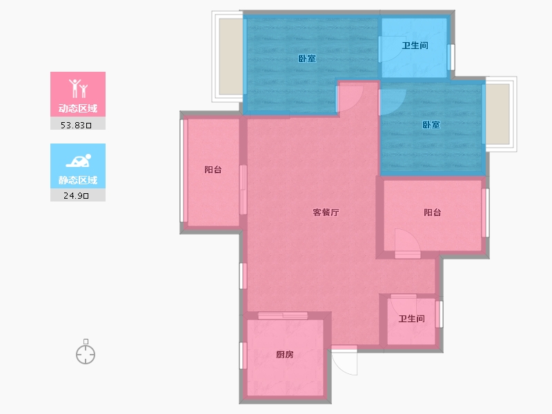 广东省-佛山市-海伦堡菁华府-72.80-户型库-动静分区