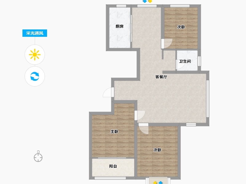 山东省-德州市-阳光一品-94.40-户型库-采光通风