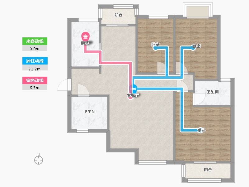 陕西省-西安市-西安龙湖香醍蓝湾7期-96.00-户型库-动静线